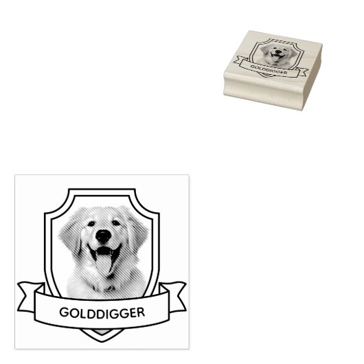 Golden Retriever Dog Pet Fotoschild lint Rubberstempel (Gestempeld)
