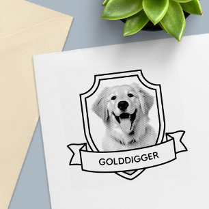Golden Retriever Dog Pet Fotoschild lint Zelfinktende Stempel
