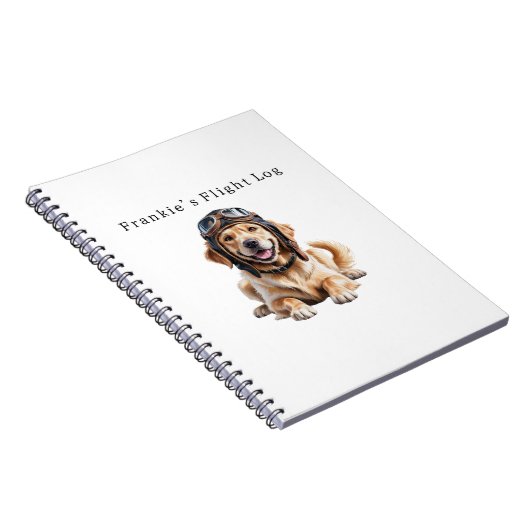 Golden Retriever Dog Pilot Beste Vriend Schattige  Notitieboek (Rechterzijde)