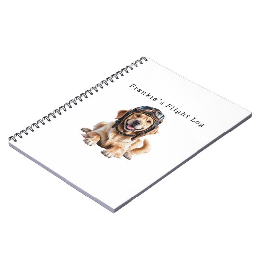 Golden Retriever Dog Pilot Beste Vriend Schattige  Notitieboek (Linkerzijde)