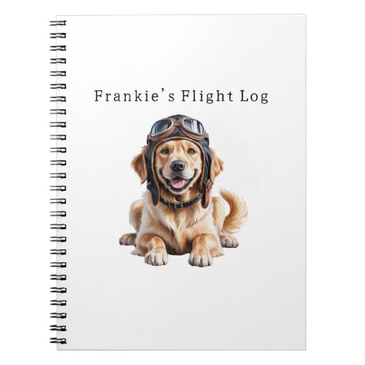 Golden Retriever Dog Pilot Beste Vriend Schattige  Notitieboek (Voorkant)