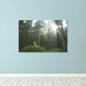 Golden Retriever Dog | Pine Woodland Canvas Afdruk (Insitu (Houten vloer))