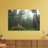 Golden Retriever Dog | Pine Woodland Canvas Afdruk (Insitu (Woonkamer))