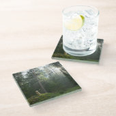 Golden Retriever Dog | Pine Woodland Glazen Onderzetter (Schuin)