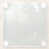 Golden Retriever Dog | Pine Woodland Glazen Onderzetter (Achterkant)