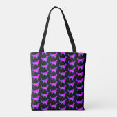 Golden Retriever Dog PinkBlue Silhouette Persoonli Tote Bag (Achterkant)