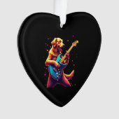 Golden Retriever dog Playing Electric Guitar Rock Ornament (voorkant)