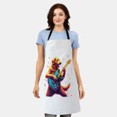 Golden Retriever dog Playing Electric Guitar Rock  Schort (Gedragen)