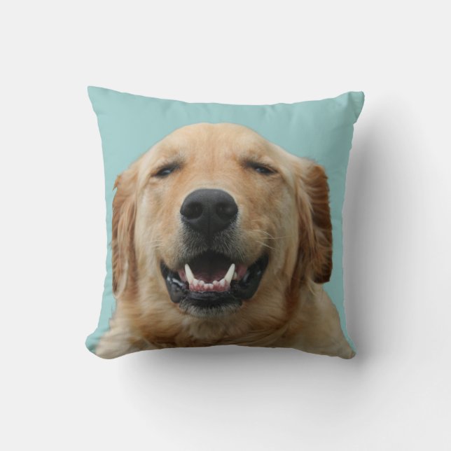 Golden Retriever Dog Portret Kussen (Voorkant)