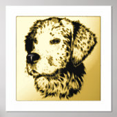 Golden Retriever Dog Profiel Folie Afdrukken (Voorkant)