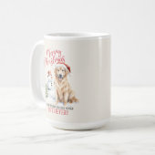 Golden Retriever Dog Pun Christmas Coffee Mok (Voorkant links)