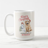 Golden Retriever Dog Pun Christmas Coffee Mok (Links)