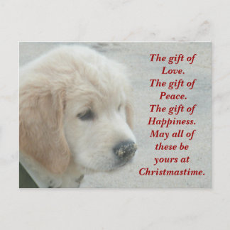 Golden Retriever Dog Puppy Kerst briefkaart