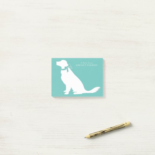 Golden Retriever Dog Puppy Post-it® Notes (Op bureau)