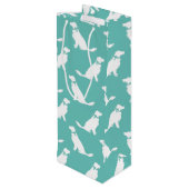 Golden Retriever Dog Puppy Wijn Cadeautas (Achterkant Gekanteld)