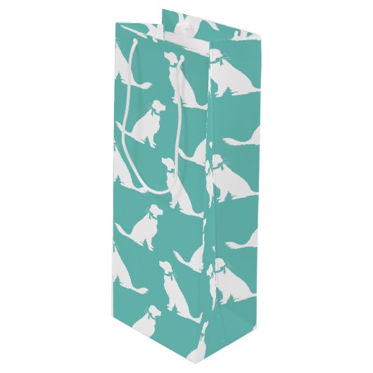 Golden Retriever Dog Puppy Wijn Cadeautas (Voorkant Gekanteld)