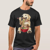 Golden Retriever Dog Ramen Japanese Noodles T-shirt (Voorkant)