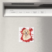 Golden Retriever Dog Red Abstract Magneet (Insitu (Vaatwasser))
