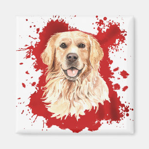 Golden Retriever Dog Red Abstract Magneet