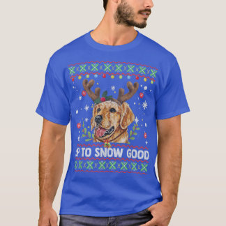 Golden Retriever Dog rendiertje tot sneeuw goed lo T-shirt