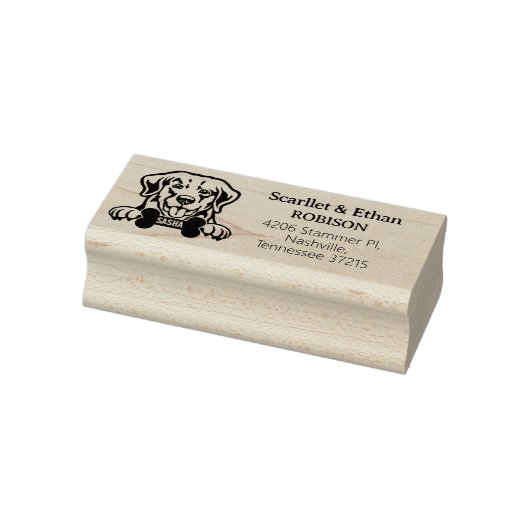 Golden Retriever Dog Retouradres Rubberstempel (Stempel)