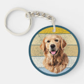 Golden Retriever Dog Retro Background Sleutelhange Sleutelhanger (Voorkant)