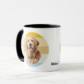 Golden Retriever Dog Retro Sunset Mok (Voorkant links)