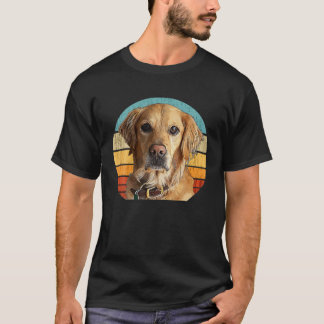 Golden Retriever Dog - Retro Sunset Retrei T-shirt