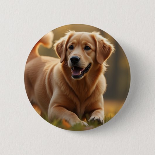 Golden Retriever Dog Ronde Button 5,7 Cm (Voorkant)