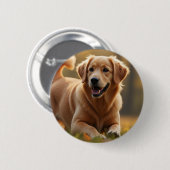 Golden Retriever Dog Ronde Button 5,7 Cm (Voorkant /achterkant)