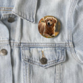 Golden Retriever Dog Ronde Button 5,7 Cm (In situ)
