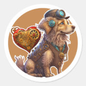 Golden Retriever Dog Ronde Sticker (Voorkant)