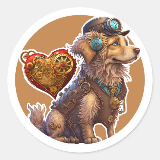 Golden Retriever Dog Ronde Sticker (Voorkant)