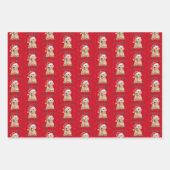 Golden Retriever Dog Santa Christmas Inpakpapier Vel (Voorkant 2)