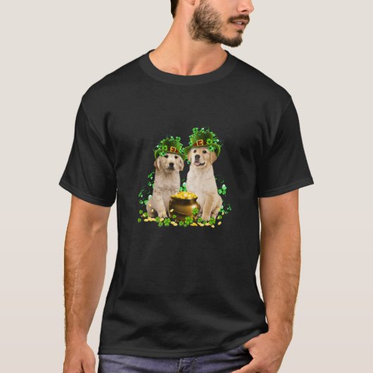 Golden Retriever Dog Shamrock St Patricks Day Dog T-shirt (Voorkant)