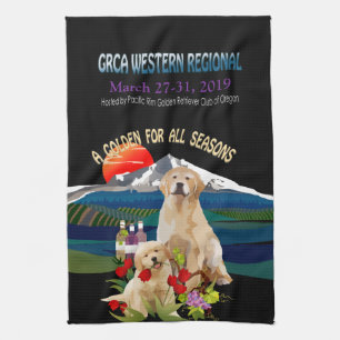 Golden Retriever Dog Show of Kitchen Towel Theedoek