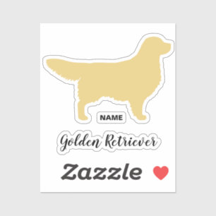 Golden Retriever Dog Silhouet Vinyl Sticker