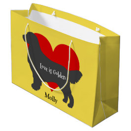 Golden Retriever Dog Silhouette Love is Golden Groot Cadeauzakje