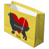 Golden Retriever Dog Silhouette Love is Golden Groot Cadeauzakje (Voorkant Gekanteld)