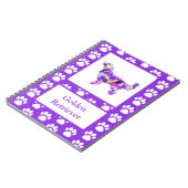 Golden Retriever Dog Silhouette Paw Paarse PY&B Notitieboek (Linkerzijde)