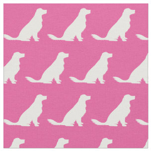 Golden Retriever Dog Silhouette Pet Roze Stof
