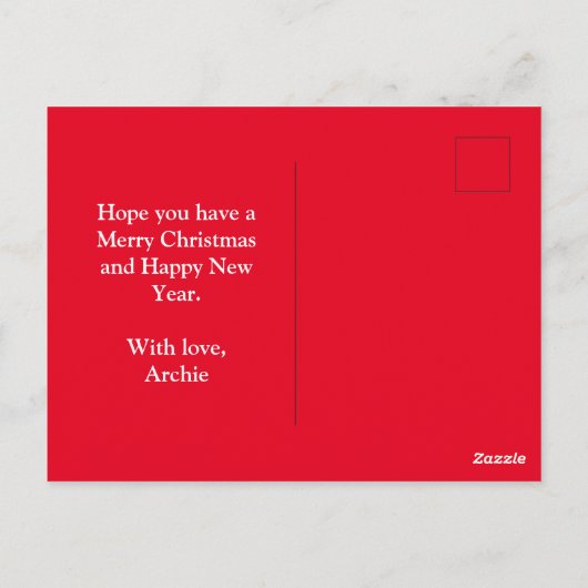 Golden Retriever Dog Silhouette Red Merry Christma Briefkaart (Achterkant)