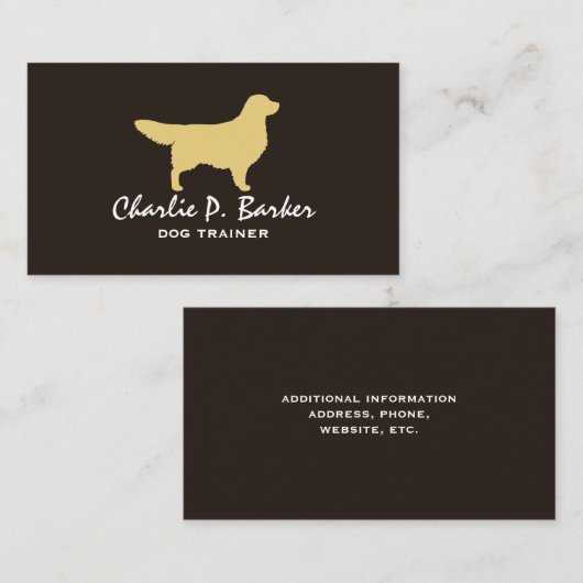 Golden Retriever Dog Silhouette Visitekaartje (Voorkant / Achterkant)