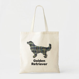 Golden Retriever Dog Silhouette Yellow & Black Gri Tote Bag