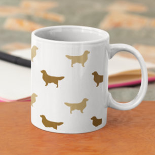 Golden Retriever Dog Silhouettes Pattern Koffiemok