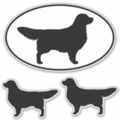 Golden Retriever Dog Silhouettes Vinyl Sticker Set (Voorkant)