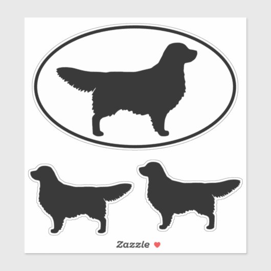 Golden Retriever Dog Silhouettes Vinyl Sticker Set (Vel)