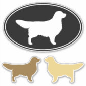 Golden Retriever Dog Silhouettes Vinyl Sticker Set (Voorkant)