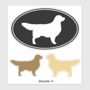 Golden Retriever Dog Silhouettes Vinyl Sticker Set