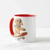Golden Retriever Dog Skateboarding Mok (Voorkant links)
